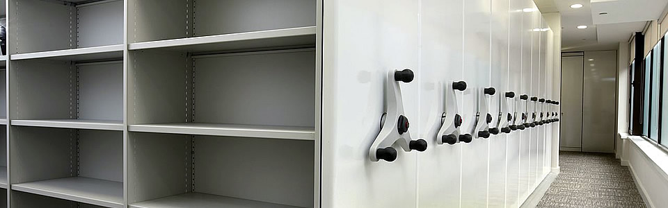 Mobile shelving can half the space or double the capacity of your storage area